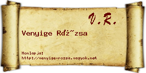 Venyige Rózsa névjegykártya